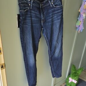 Silver Jeans Dark Blue Skinny Women's Stretch Denim